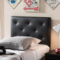 baxton studio baltimore modern and contemporary black faux leather upholstered twin size headboard | Modish Furniture Store-4