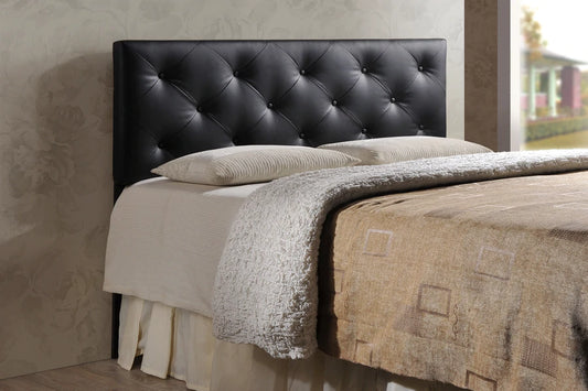 Baxton Studio Baltimore Modern and Contemporary Full Black Faux Leather Upholstered Headboard | Headboards | Modishstore