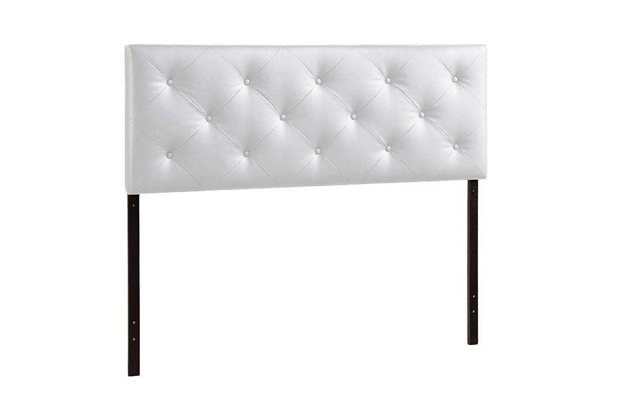 Baxton Studio Baltimore Modern and Contemporary Queen White Faux Leather Upholstered Headboard | Headboards | Modishstore - 2