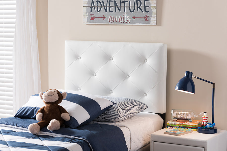 Baxton Studio Baltimore Modern and Contemporary Black Faux Leather Upholstered Twin Size Headboard | Modishstore | Headboards