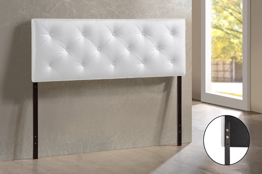 Baxton Studio Baltimore Modern and Contemporary Queen White Faux Leather Upholstered Headboard | Headboards | Modishstore