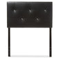 baxton studio baltimore modern and contemporary black faux leather upholstered twin size headboard | Modish Furniture Store-5