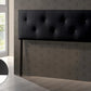Baxton Studio Dalini Modern and Contemporary Queen Black Faux Leather Headboard with Faux Crystal Buttons | Headboards | Modishstore - 2