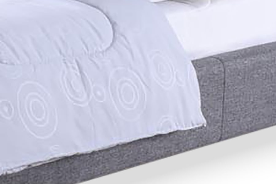 baxton studio hillary modern and contemporary queen size grey fabric upholstered platform base bed frame | Modish Furniture Store-3