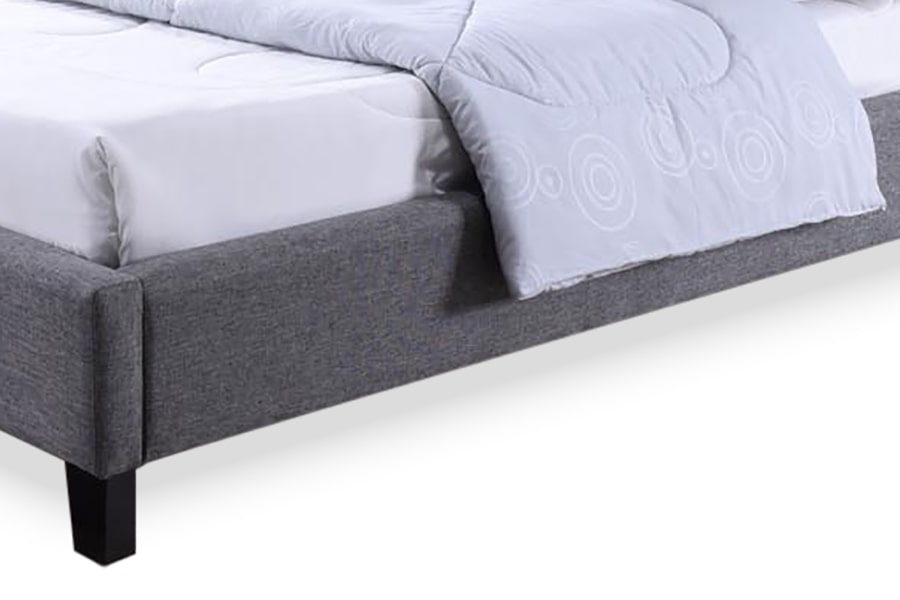 baxton studio hillary modern and contemporary full size grey fabric upholstered platform base bed frame | Modish Furniture Store-4