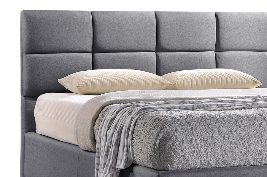 Baxton Studio Sophie Modern and Contemporary Grey Fabric Upholstered Queen Size Platform Bed | Beds | Modishstore - 3