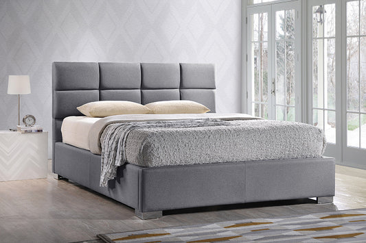 Baxton Studio Sophie Modern and Contemporary Grey Fabric Upholstered Queen Size Platform Bed | Beds | Modishstore