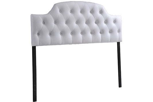 Baxton Studio Morris Modern Queen Size White Faux Leather Upholstered Headboard | Headboards | Modishstore