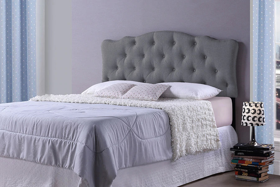 Baxton Studio Rita Modern Full Size Grey Fabric Upholstered Headboard | Headboards | Modishstore