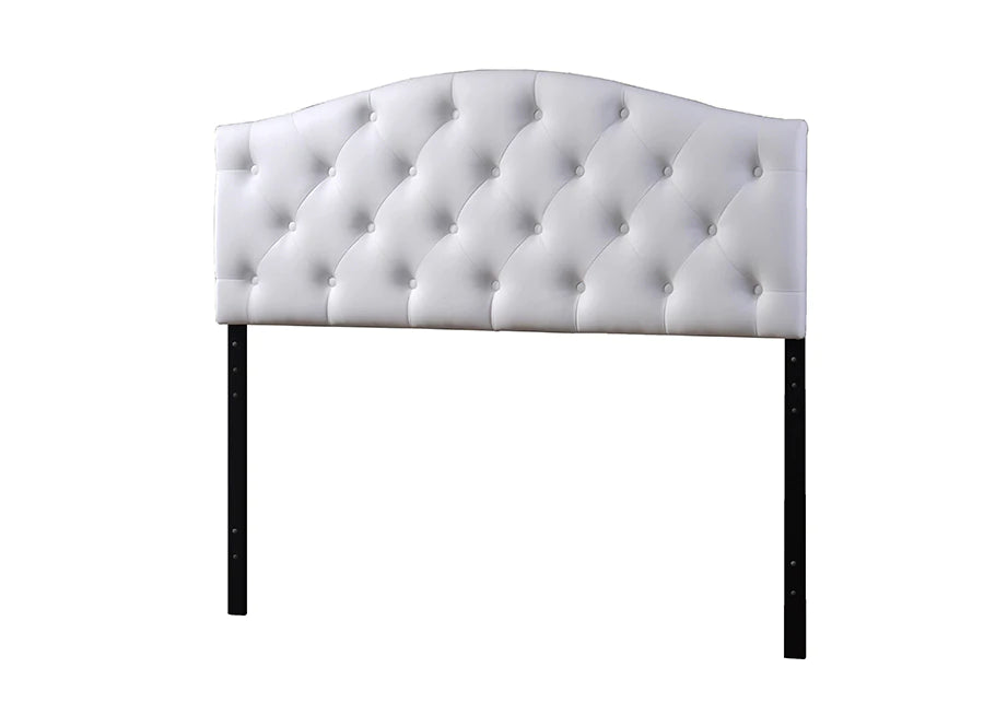 Baxton Studio Myra Modern Full Size White Faux Leather Upholstered Headboard | Headboards | Modishstore - 2