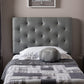 Baxton Studio Viviana Modern and Contemporary Grey Fabric Upholstered Button-Tufted Twin Size Headboard | Modishstore | Headboards