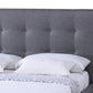 Baxton Studio Jonesy Scandinavian Style Mid-century Grey Fabric Upholstered Full Size Platform Bed | Beds | Modishstore - 3