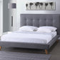 Baxton Studio Jonesy Scandinavian Style Mid-century Grey Fabric Upholstered Queen Size Platform Bed | Beds | Modishstore