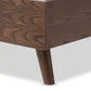 Baxton Studio Alinia Mid-century Retro Modern Grey Fabric Upholstered Walnut Wood Full Size Platform Bed | Beds | Modishstore - 4