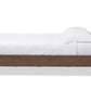 Baxton Studio Alinia Mid-century Retro Modern Grey Fabric Upholstered Walnut Wood Queen Size Platform Bed | Beds | Modishstore - 3