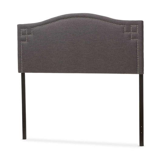 Baxton Studio Aubrey Modern and Contemporary Dark Grey Fabric Upholstered Full Size Headboard | Headboards | Modishstore