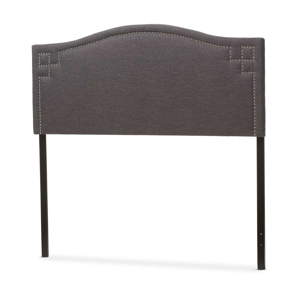Baxton Studio Aubrey Modern and Contemporary Dark Grey Fabric Upholstered Queen Size Headboard | Headboards | Modishstore