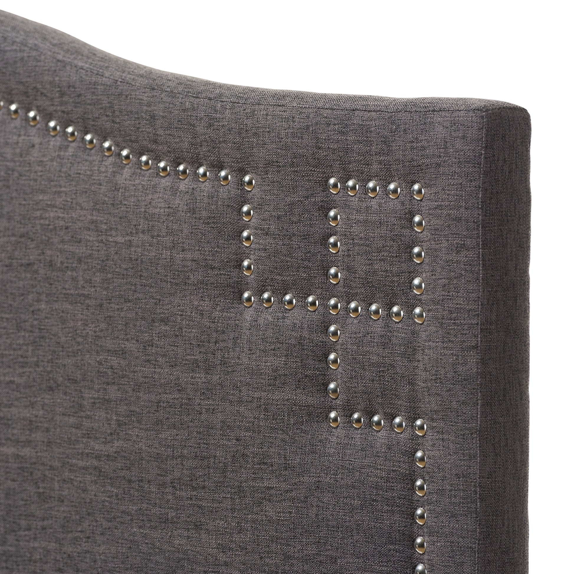 Baxton Studio Aubrey Modern and Contemporary Dark Grey Fabric Upholstered Queen Size Headboard | Headboards | Modishstore - 3