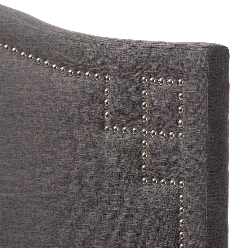 Baxton Studio Aubrey Modern and Contemporary Dark Grey Fabric Upholstered Full Size Headboard | Headboards | Modishstore - 3