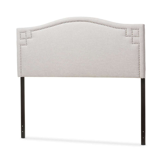 Baxton Studio Aubrey Modern and Contemporary Grayish Beige Fabric Upholstered King Size Headboard | Headboards | Modishstore