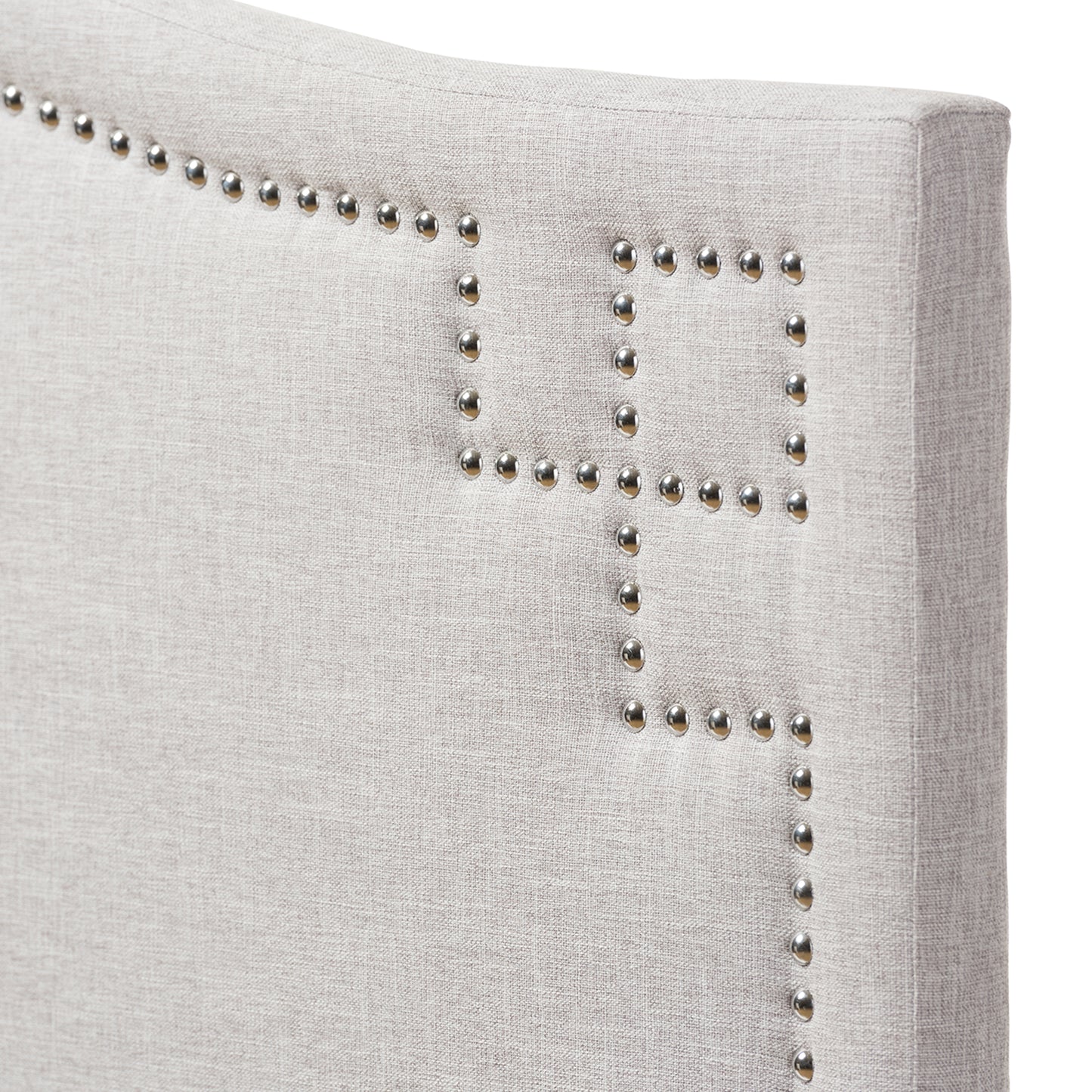 Baxton Studio Aubrey Modern and Contemporary Grayish Beige Fabric Upholstered King Size Headboard | Headboards | Modishstore - 3