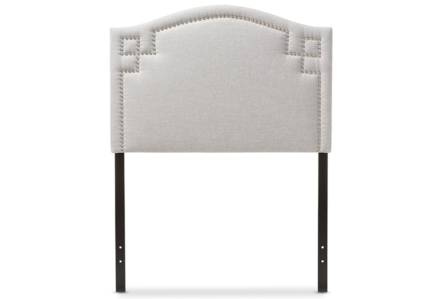 baxton studio aubrey modern and contemporary dark grey fabric upholstered twin size headboard | Modish Furniture Store-3