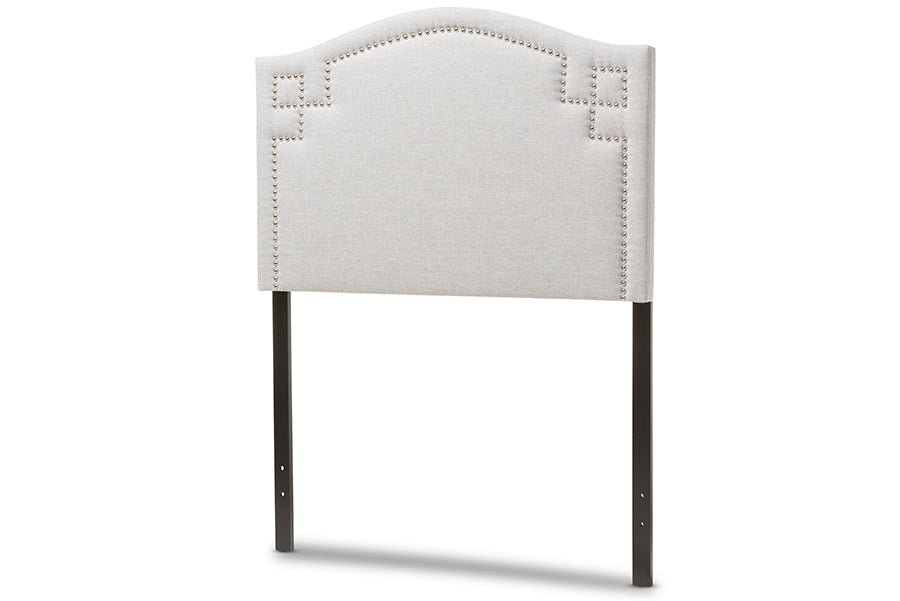 baxton studio aubrey modern and contemporary dark grey fabric upholstered twin size headboard | Modish Furniture Store-4