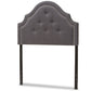 baxton studio aubrey modern and contemporary dark grey fabric upholstered twin size headboard | Modish Furniture Store-5