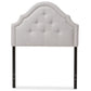 baxton studio cora modern and contemporary dark grey fabric upholstered twin size headboard | Modish Furniture Store-3