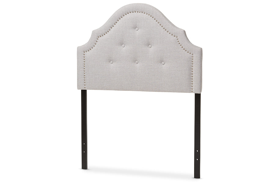 baxton studio cora modern and contemporary dark grey fabric upholstered twin size headboard | Modish Furniture Store-4