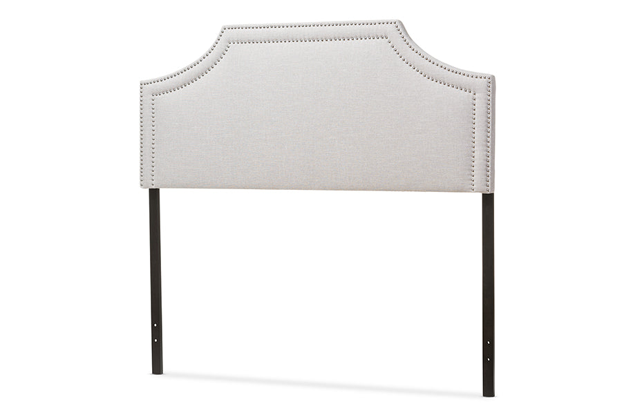 baxton studio avignon modern and contemporary dark grey fabric upholstered queen size headboard | Modish Furniture Store-3