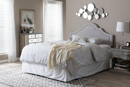 Baxton Studio Rita Modern and Contemporary Grayish Beige Fabric Upholstered Full Size Headboard | Modishstore | Headboards