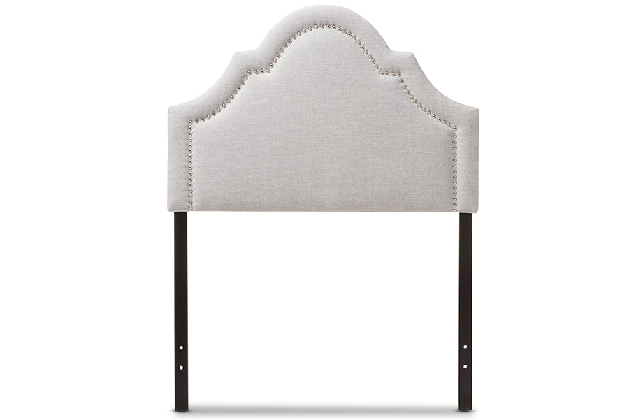 baxton studio rita modern and contemporary dark grey fabric upholstered twin size headboard | Modish Furniture Store-3
