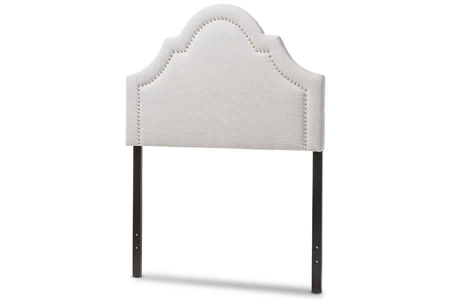 baxton studio rita modern and contemporary dark grey fabric upholstered twin size headboard | Modish Furniture Store-4