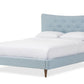baxton studio hannah mid century modern sky blue fabric queen size platform bed | Modish Furniture Store-2