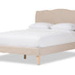 baxton studio fannie french classic modern style beige linen fabric king size platform bed | Modish Furniture Store-3