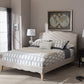 Baxton Studio Fannie French Classic Modern Style Beige Linen Fabric King Size Platform Bed | Modishstore | Beds