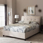 Baxton Studio Lea Modern and Contemporary Beige Mix-Linen Queen Size Storage Platform Bed | Modishstore | Beds