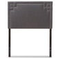 baxton studio geneva modern and contemporary dark grey fabric upholstered twin size headboard | Modish Furniture Store-2