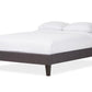 baxton studio lancashire modern and contemporary grey fabric upholstered full size bed frame with tapered legs | Modish Furniture Store-2