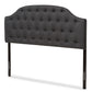 Baxton Studio Windsor Modern and Contemporary Dark Grey Fabric Upholstered Scalloped Buttoned Queen Size Headboard | Modishstore | Headboards-3