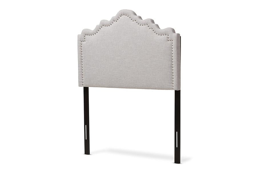 baxton studio nadeen modern and contemporary greyish beige fabric twin size headboard | Modish Furniture Store-2