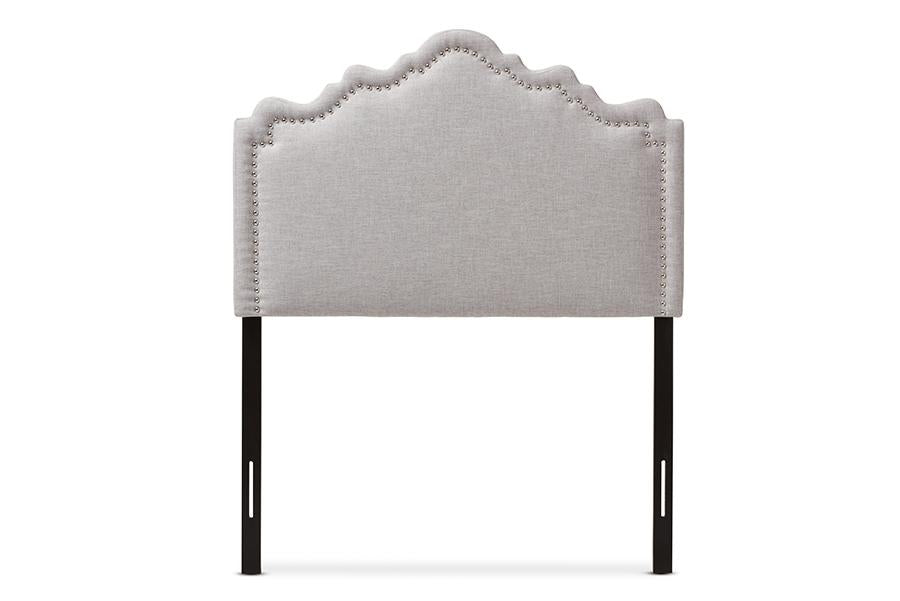 baxton studio nadeen modern and contemporary greyish beige fabric twin size headboard | Modish Furniture Store-3