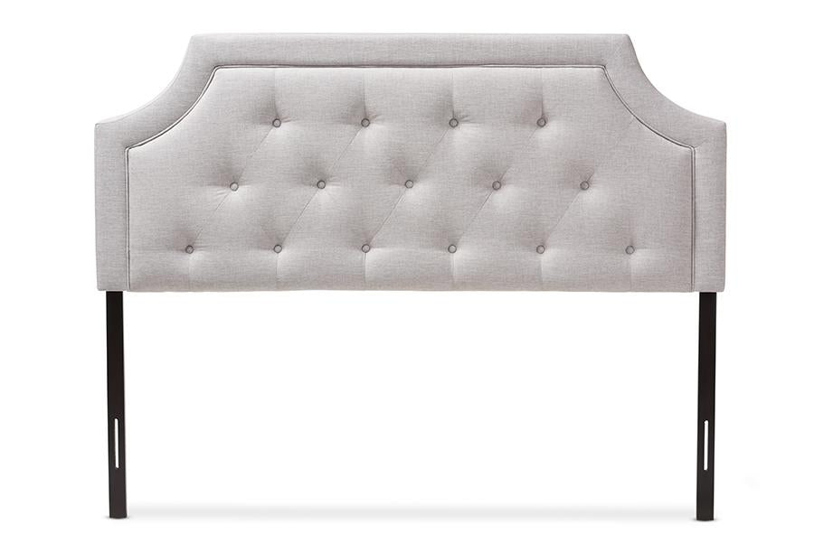 baxton studio mars modern and contemporary greyish beige fabric queen size headboard | Modish Furniture Store-5