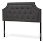 baxton studio mars modern and contemporary dark grey fabric queen size headboard | Modish Furniture Store-2