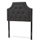 baxton studio mars modern and contemporary dark grey fabric twin size headboard | Modish Furniture Store-2
