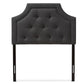 baxton studio mars modern and contemporary dark grey fabric twin size headboard | Modish Furniture Store-3