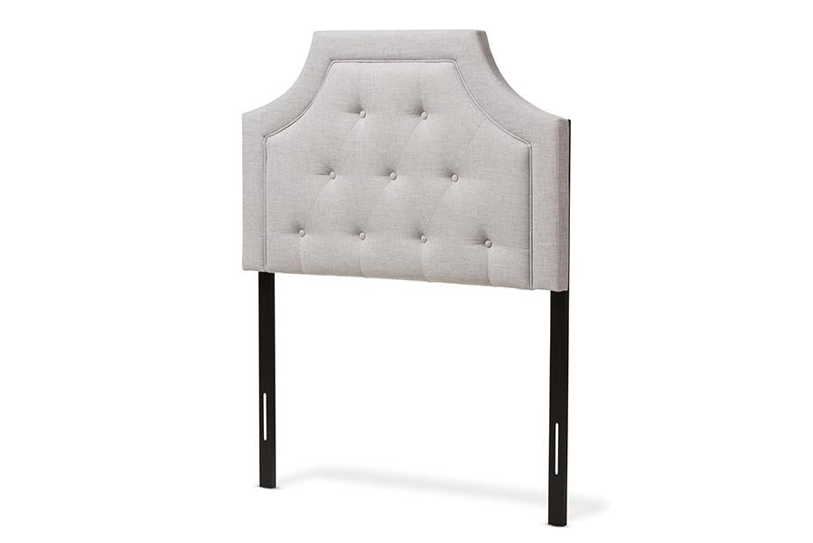 baxton studio mars modern and contemporary greyish beige fabric twin size headboard | Modish Furniture Store-3
