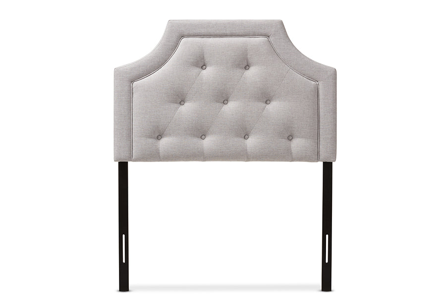 baxton studio mars modern and contemporary greyish beige fabric queen size headboard | Modish Furniture Store-3