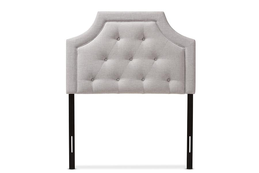 baxton studio mars modern and contemporary greyish beige fabric twin size headboard | Modish Furniture Store-2